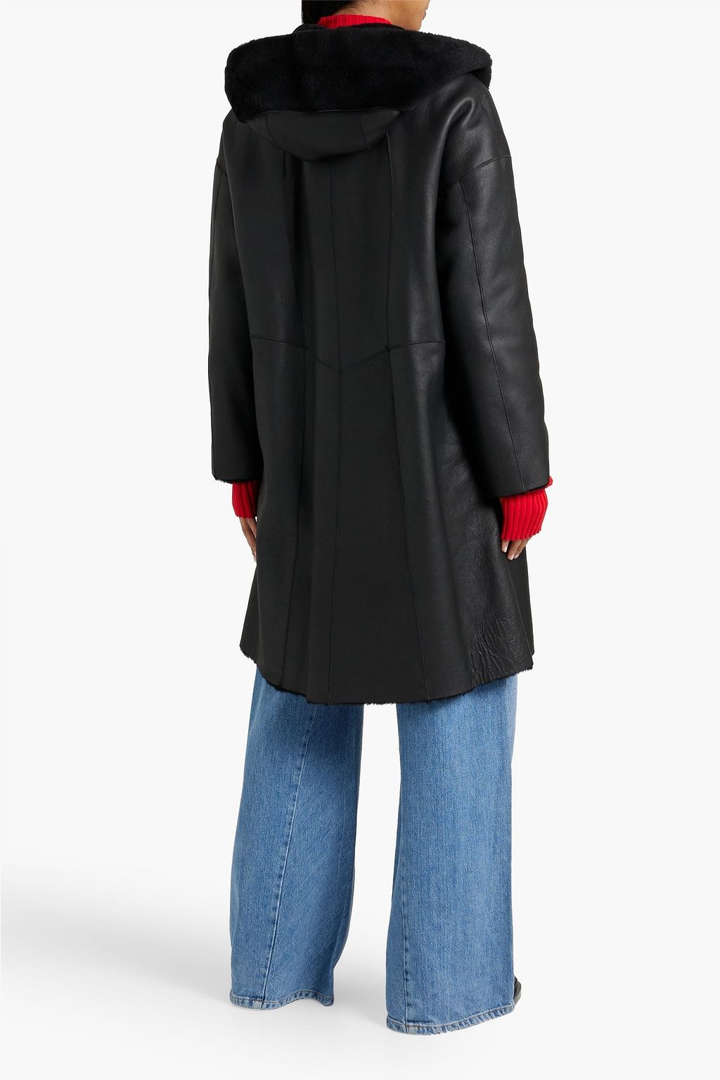 DOM GOOR Reversible shearling hooded coat