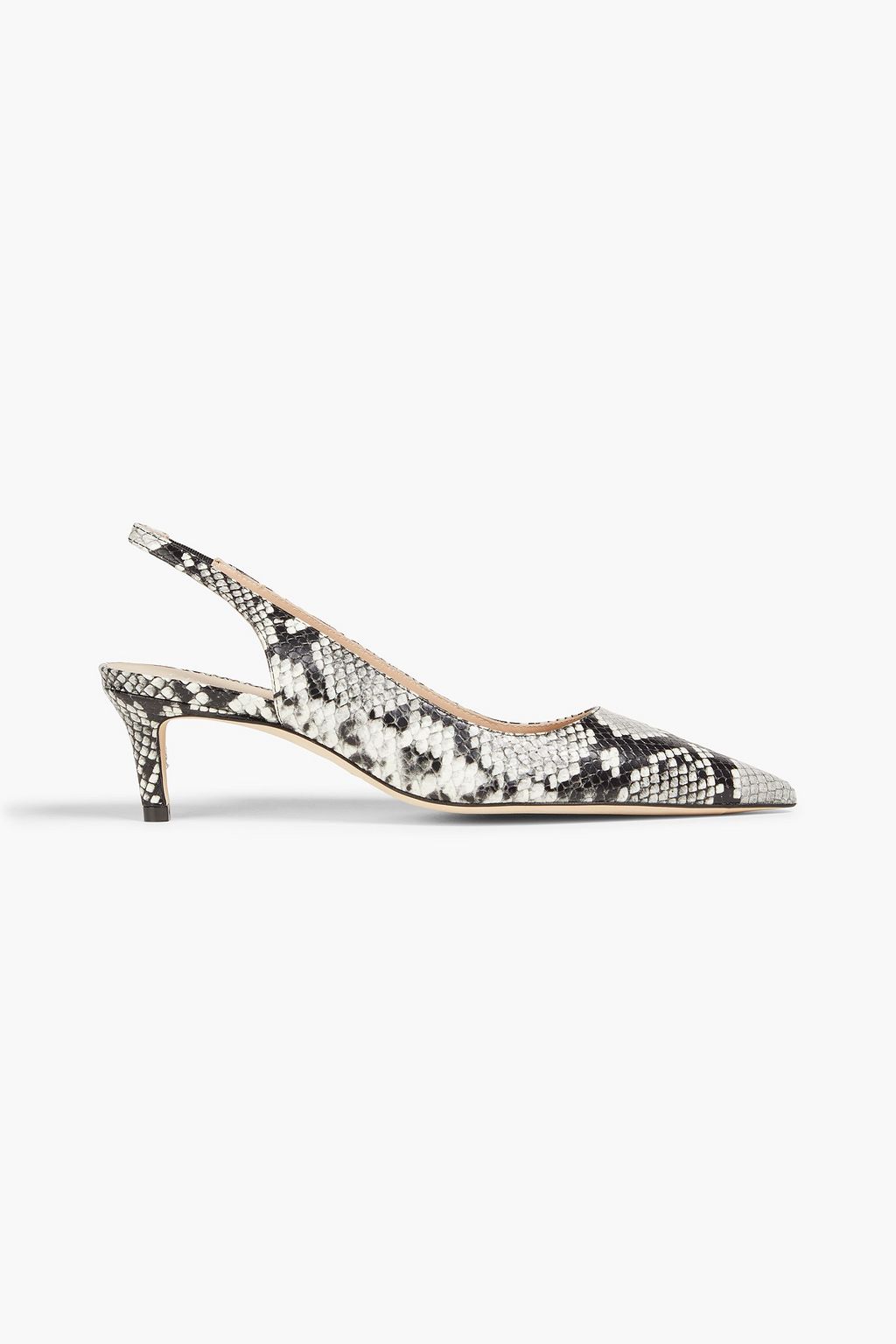 Snake effect leather slingback pumps