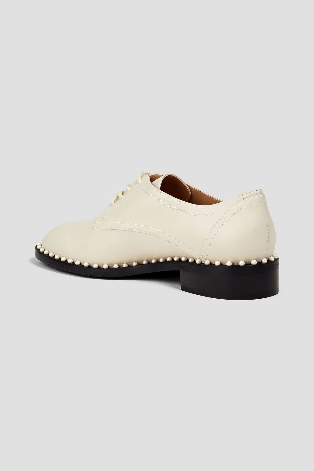 STUART WEITZMAN Faux pearl-embellished leather brogues