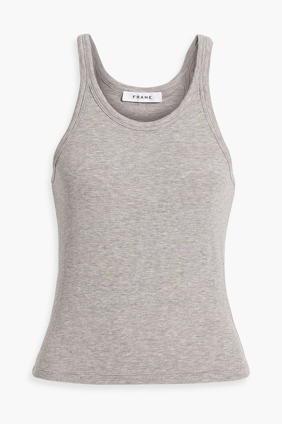 Frame Gray Rib Tank Top In Light Gray