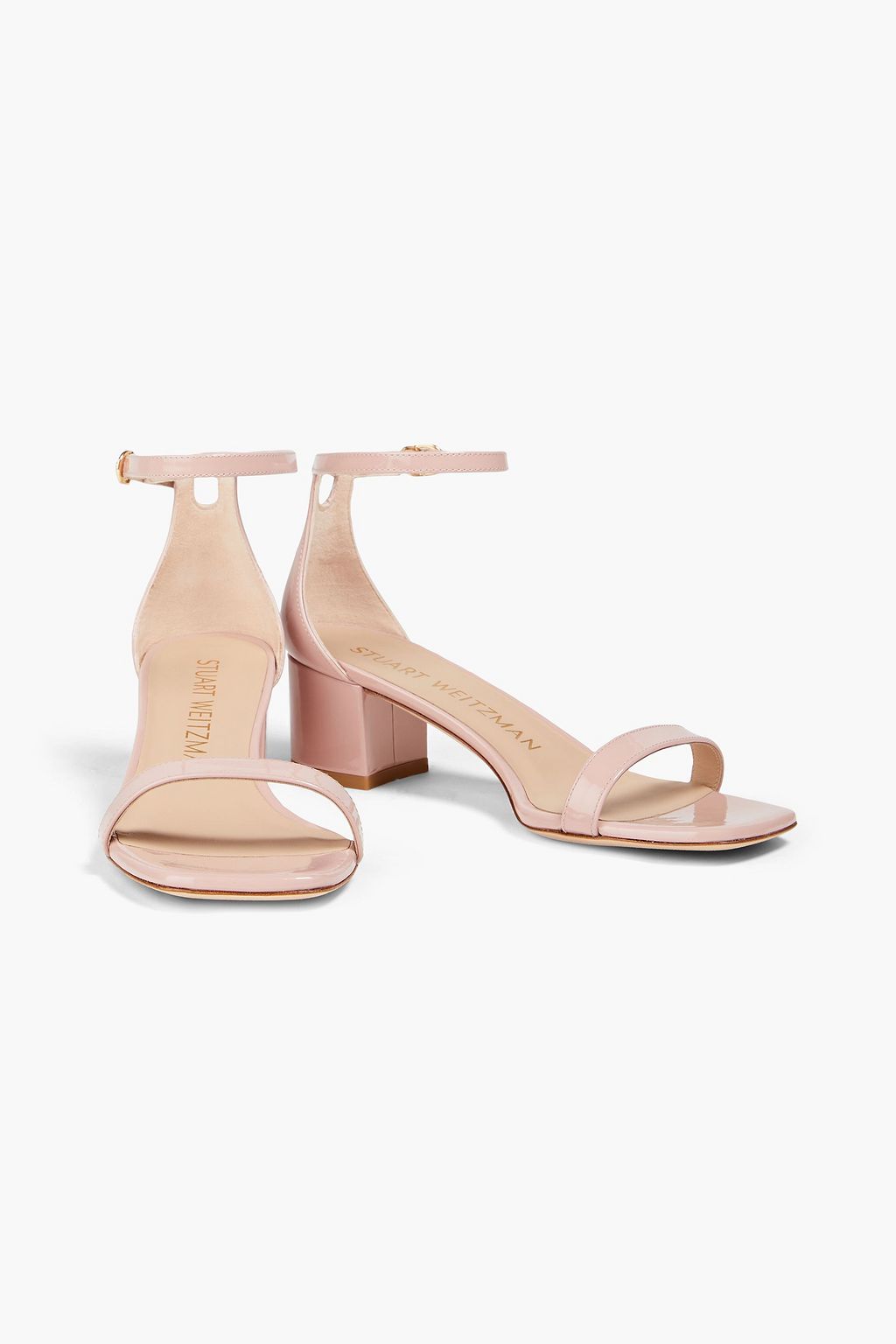STUART WEITZMAN صندل مصنوع من الجلد اللامع