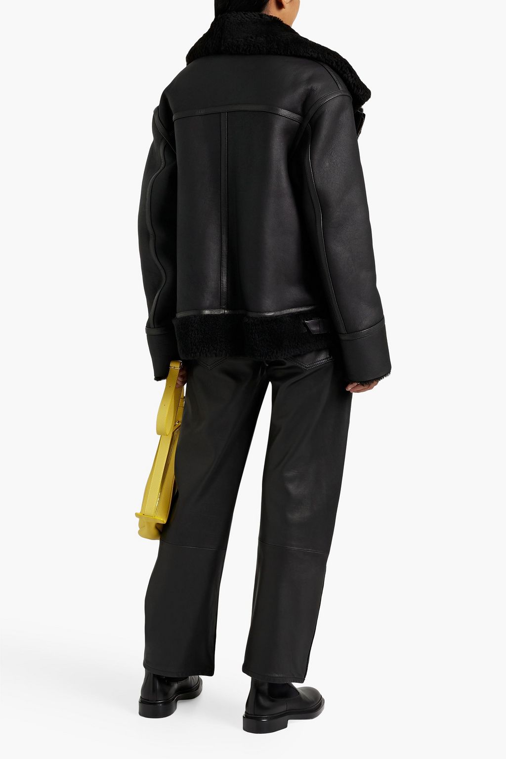 DOM GOOR Snoopy shearling biker jacket