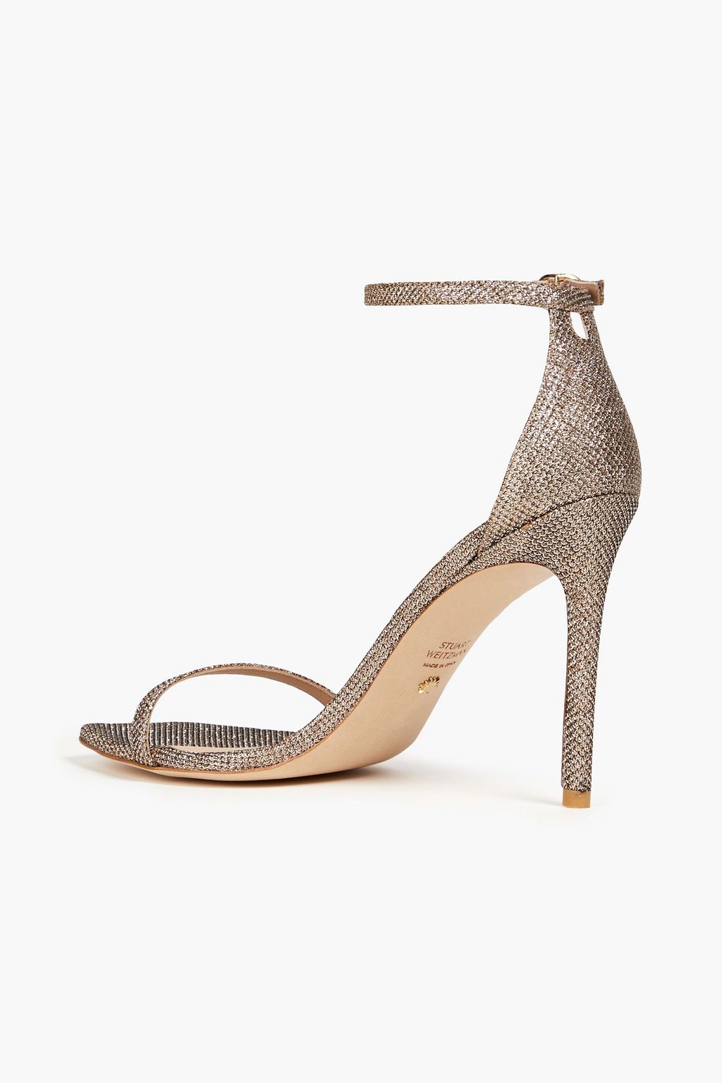 STUART WEITZMAN صندل محبوك وبلون معدني