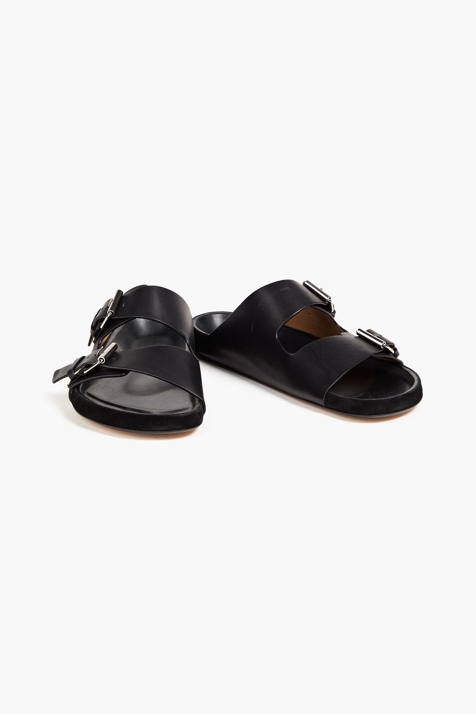 ISABEL MARANT LEKSON LEATHER SLIDES