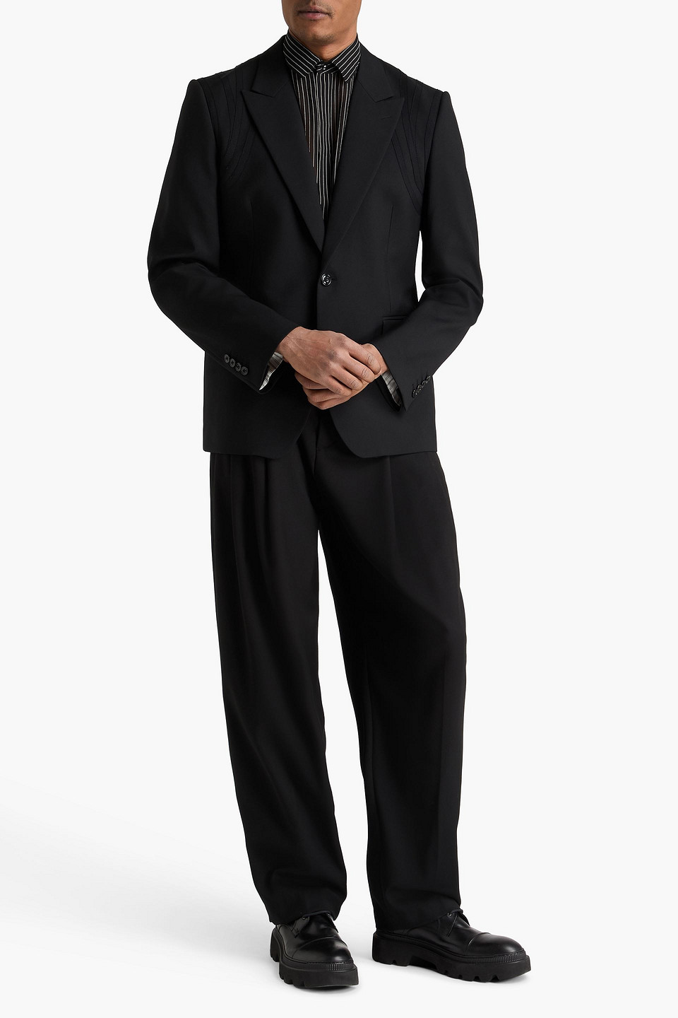  Mcqueen - Blazer Aus Woll-tweed - Schwarz - It 52 