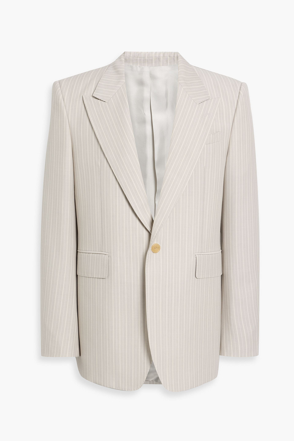 mcqueen - striped wool and mohair-blend blazer - gray - it 48