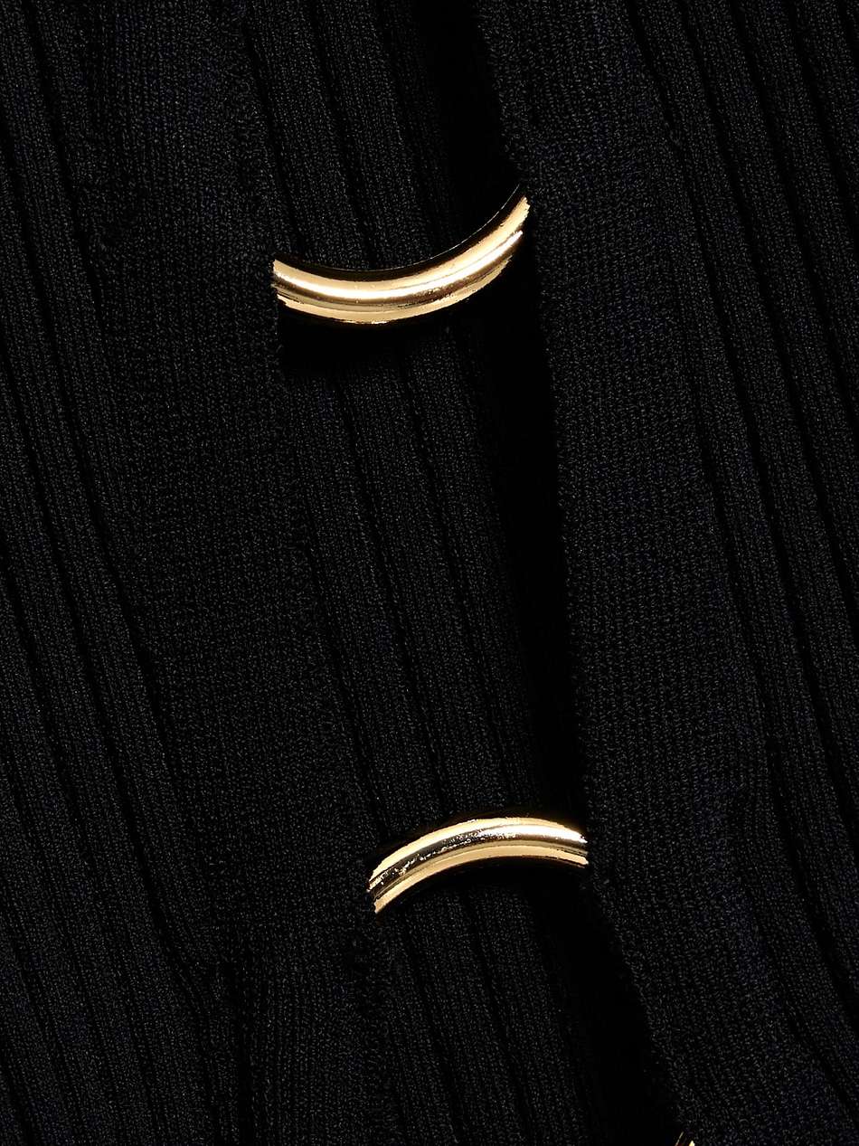 janet embellished ribbed-knit midi dress