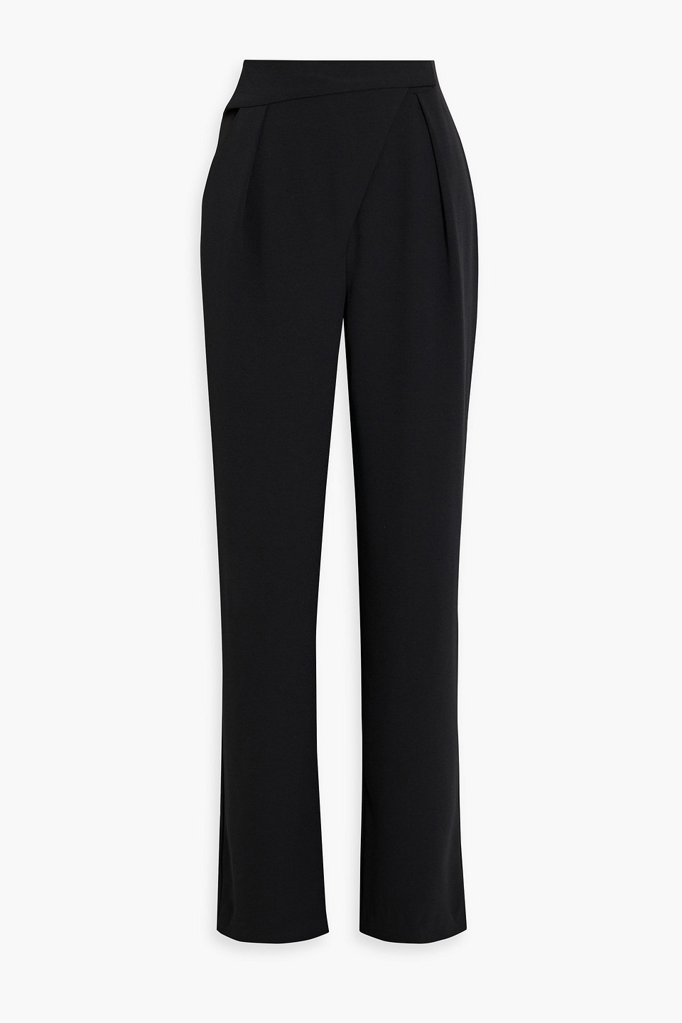 Nicholas Nerissa Cutout Pleated Crepe Straight-leg Pants In Black