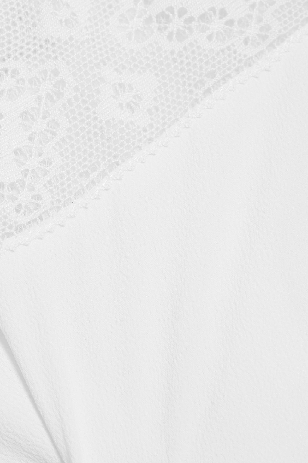 REDVALENTINO Lace-paneled crepe blouse