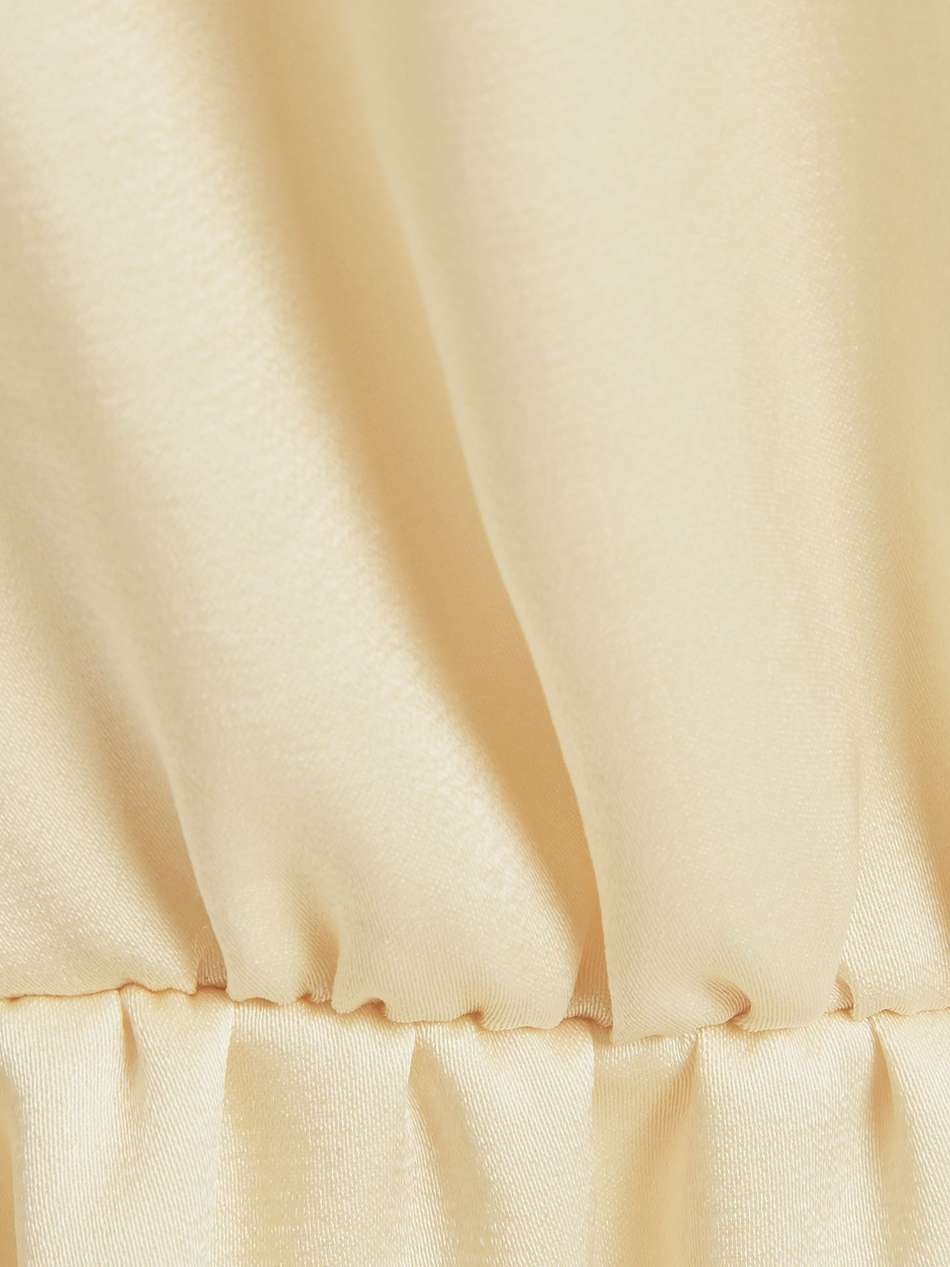 pussy-bow ruffled satin-crepe mini dress
