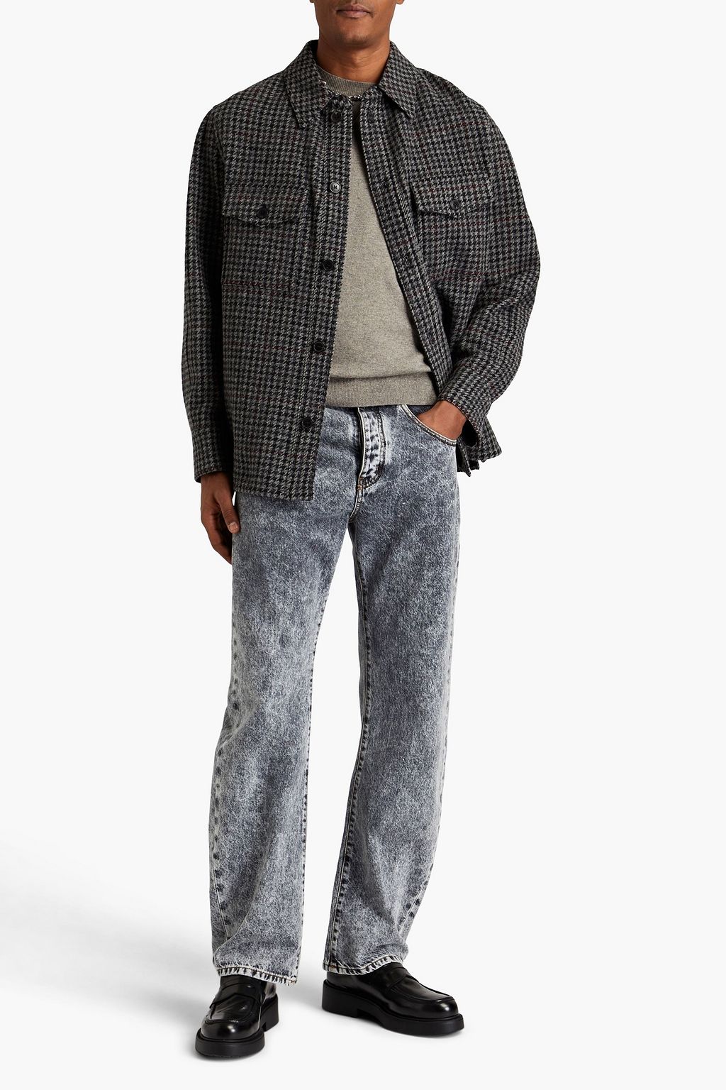 ISABEL MARANT Houndstooth wool overshirt