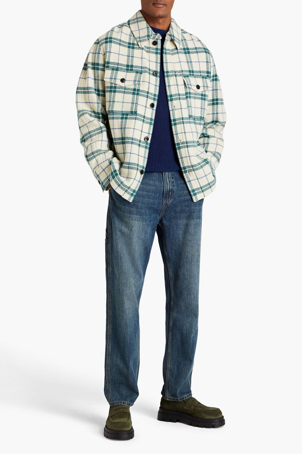 ISABEL MARANT Houndstooth wool overshirt