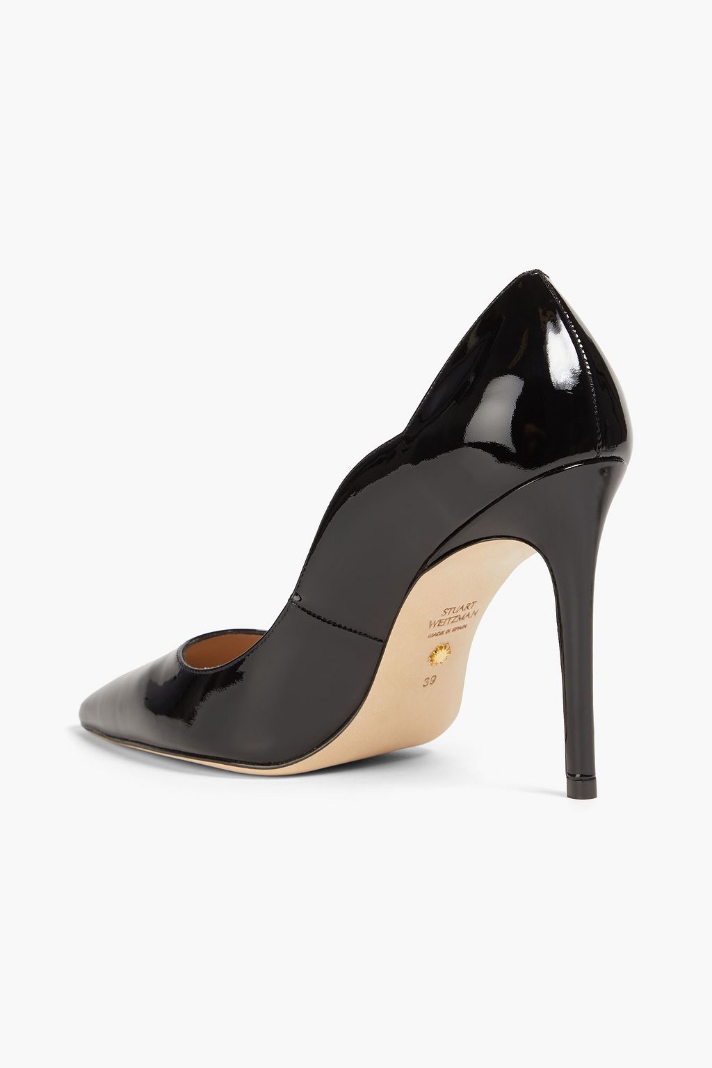STUART WEITZMAN Stuart 100 scalloped patent-leather pumps