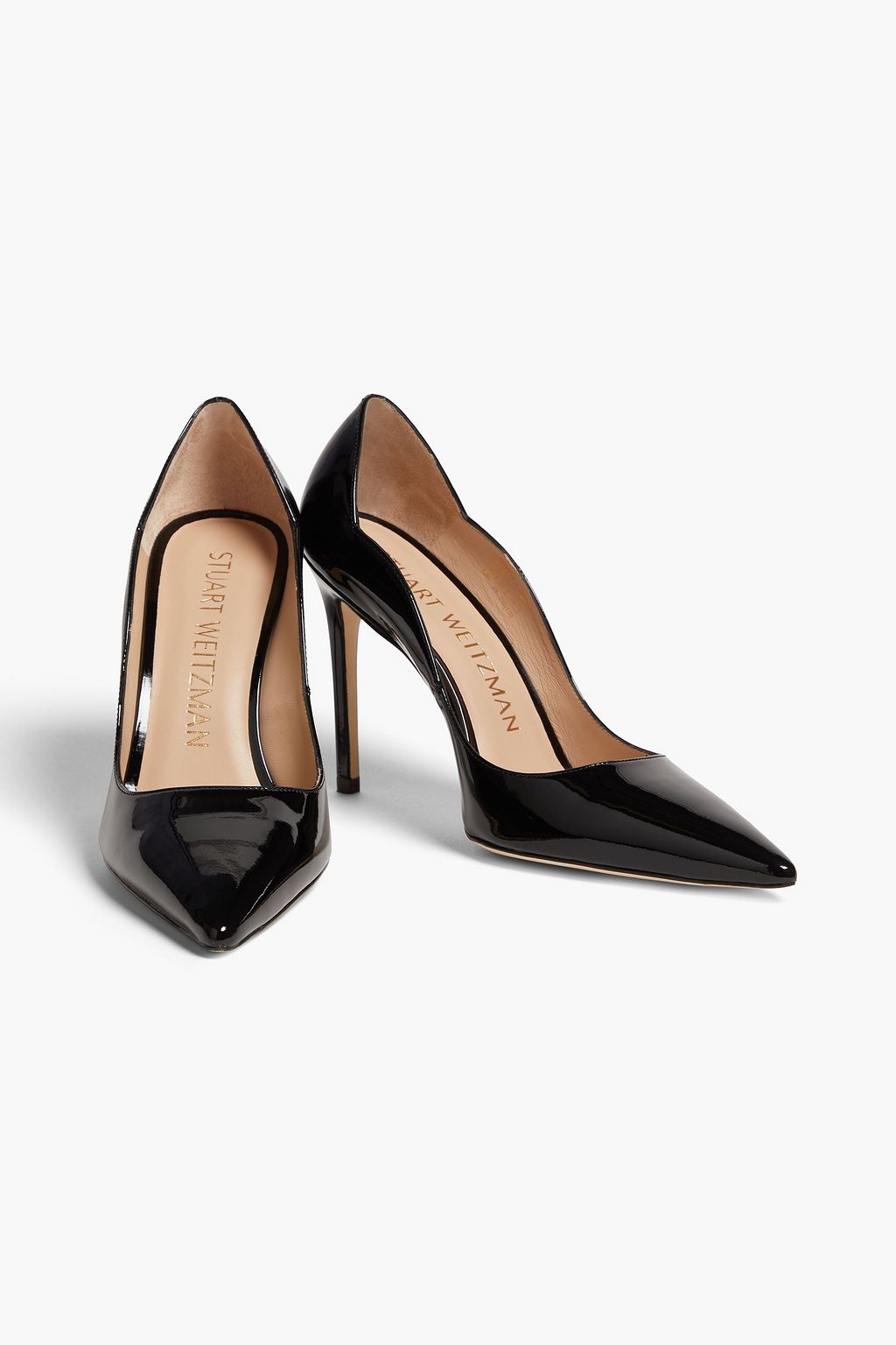 STUART WEITZMAN Stuart 100 scalloped patent-leather pumps