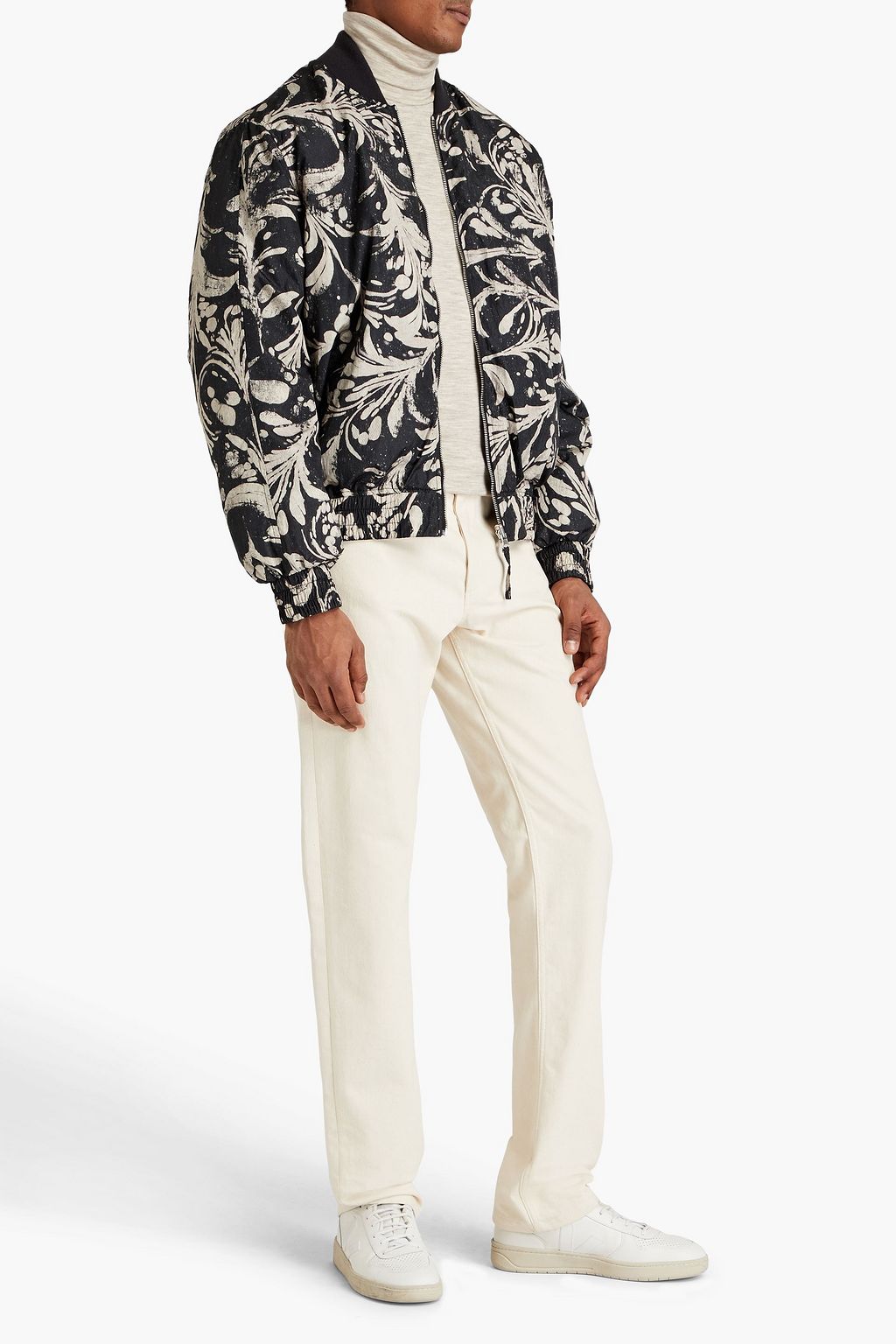 ISABEL MARANT Reversible printed shell bomber jacket