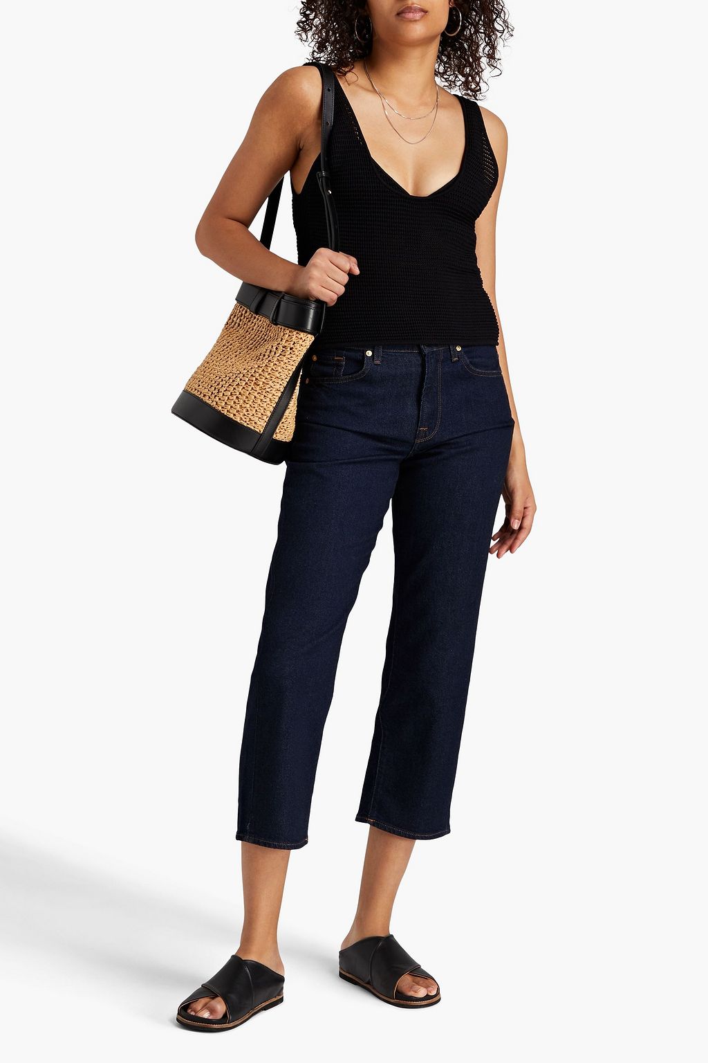 7 FOR ALL MANKIND جينز “مودرن” بأرجل مستقيمة وخصر متوسط الارتفاع