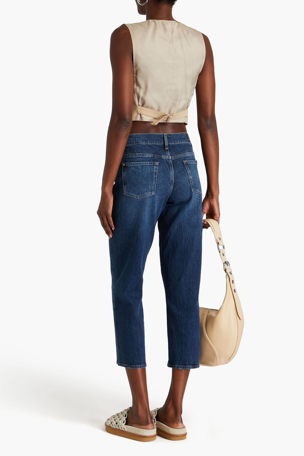 7 FOR ALL MANKIND جينز «موديرن» قصير بأرجل مستقيمة وبخصر عالٍ