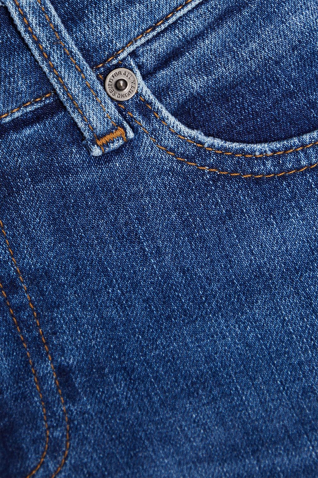 7 FOR ALL MANKIND Distressed faded mid-rise bootcut jeans