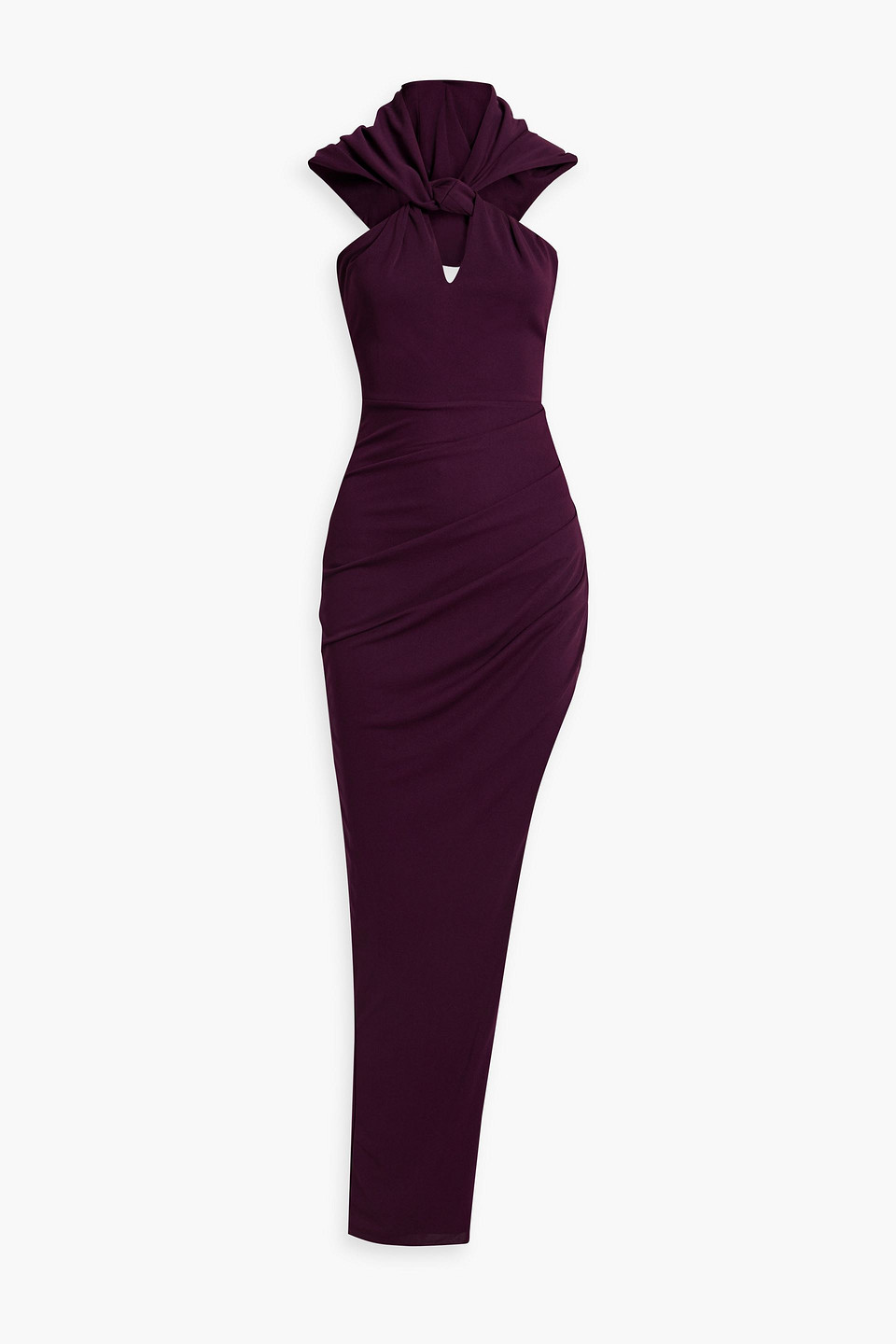 NICHOLAS CHARMAINE CUTOUT TWISTED STRETCH-JERSEY HOODED GOWN