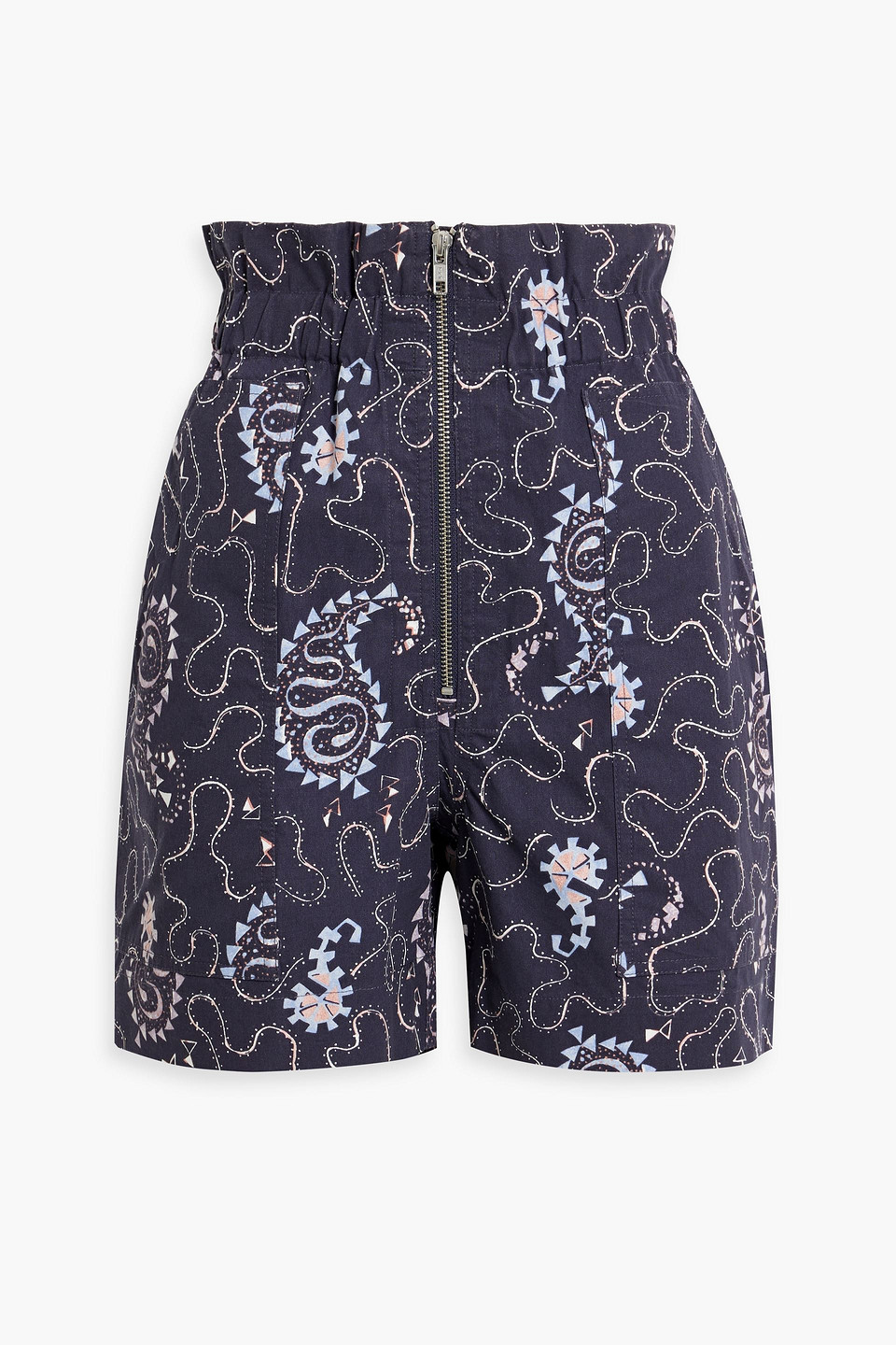 Isabel Marant Étoile Nawel Paisley-print Cotton Shorts In Dark Purple