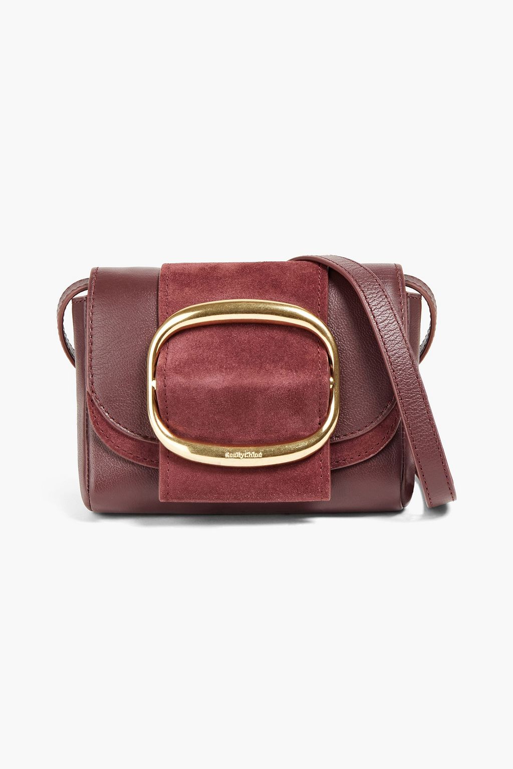 Textured leather and suede shoulder bag