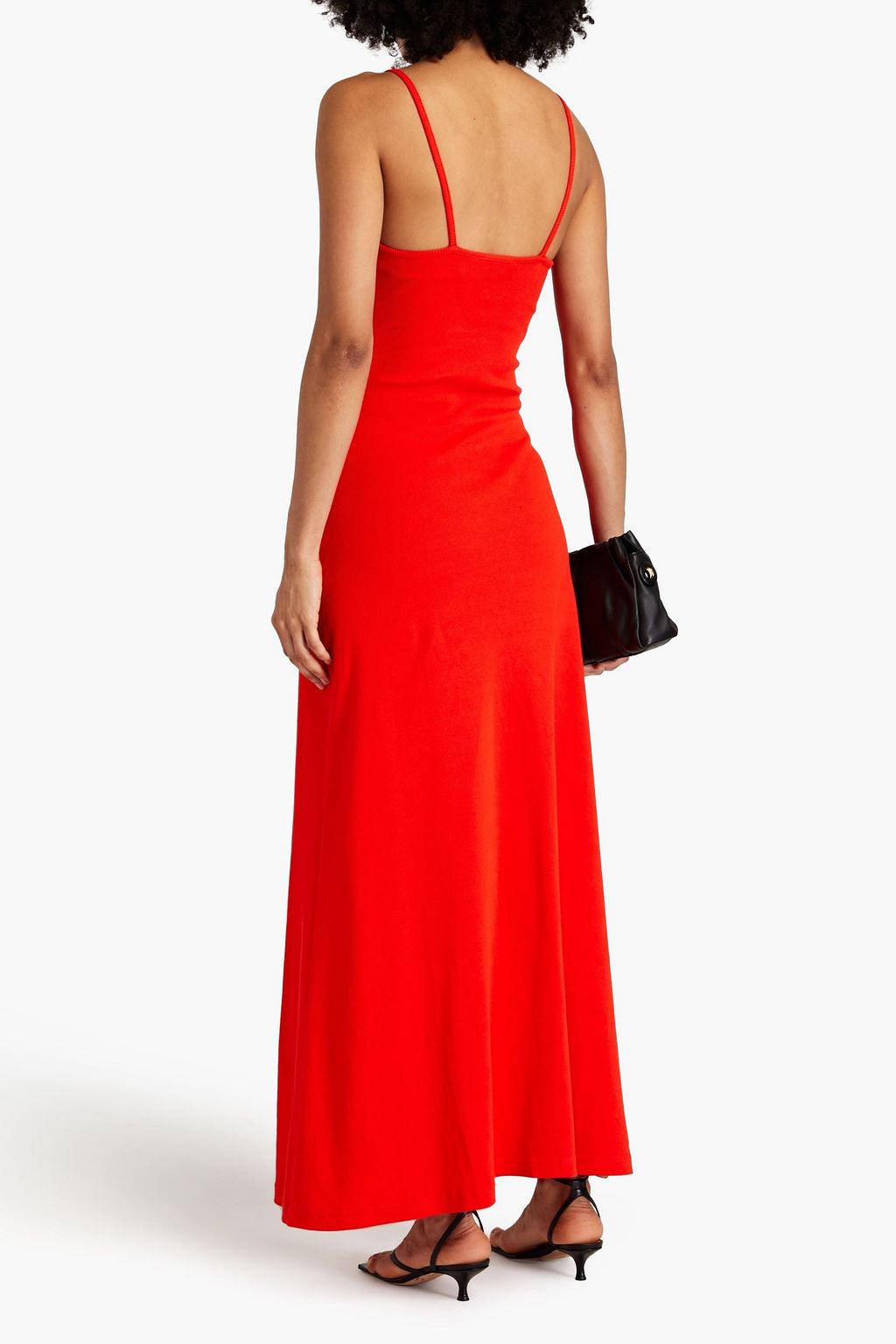 ANNA QUAN Maxikleid aus geripptem Stretch-Baumwoll-Jersey mit Cut-outs und Twist-Detail