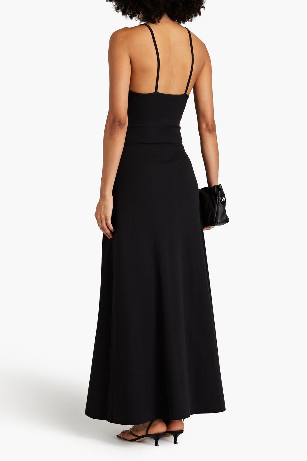ANNA QUAN Maxikleid aus geripptem Stretch-Baumwoll-Jersey mit Cut-outs und Twist-Detail