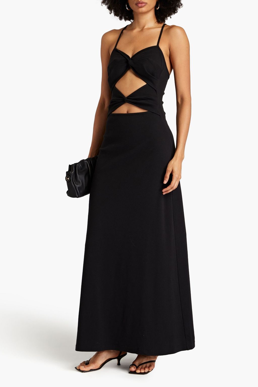 ANNA QUAN Maxikleid aus geripptem Stretch-Baumwoll-Jersey mit Cut-outs und Twist-Detail