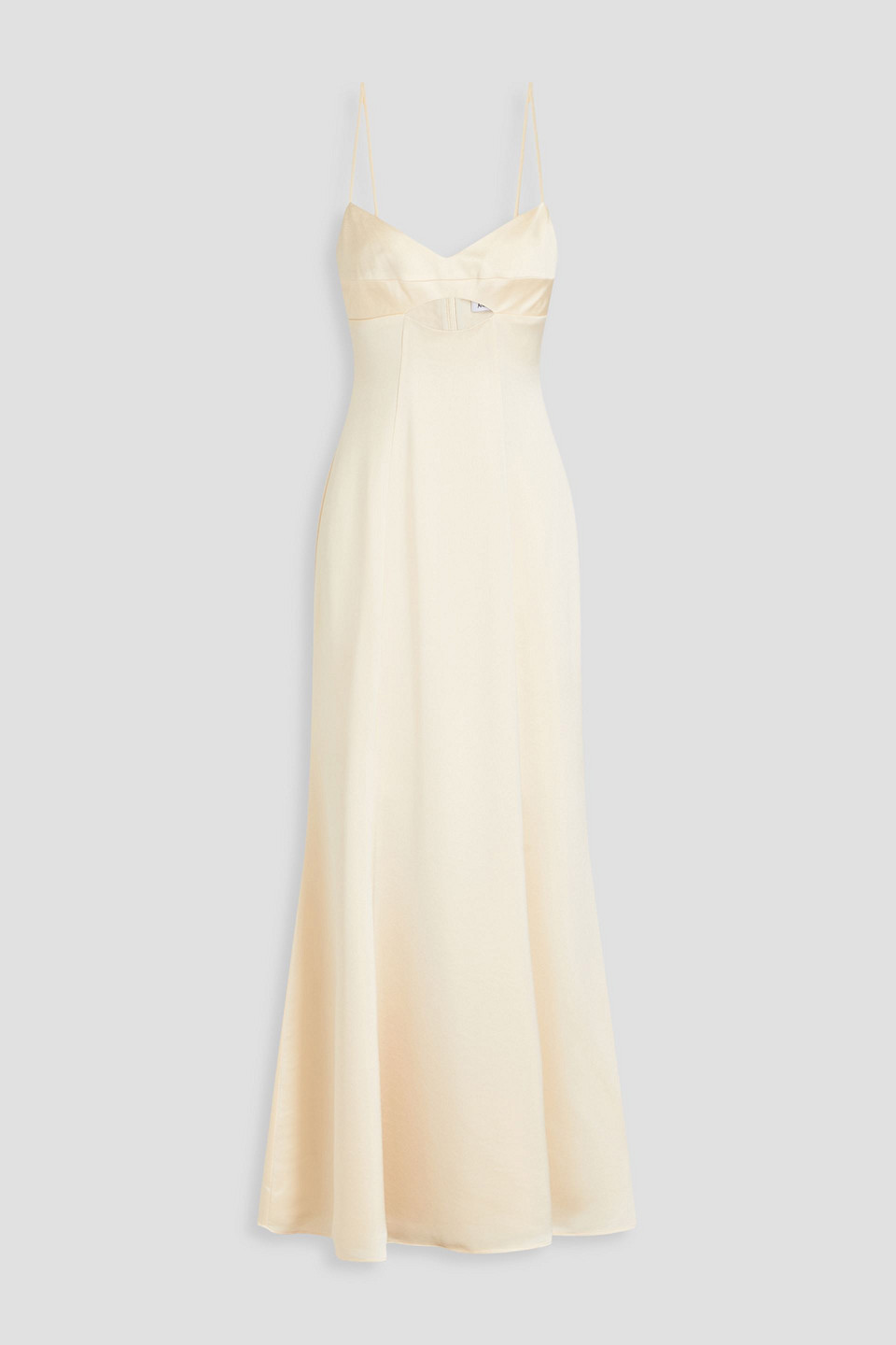 ANNA QUAN - Cutout crepe-satin maxi dress - White - UK 10