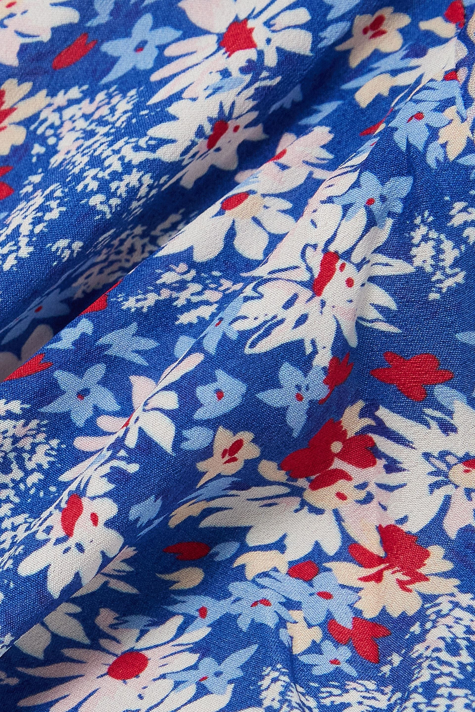 Rixo London Bridgette Floral-print Georgette Blouse In Blue