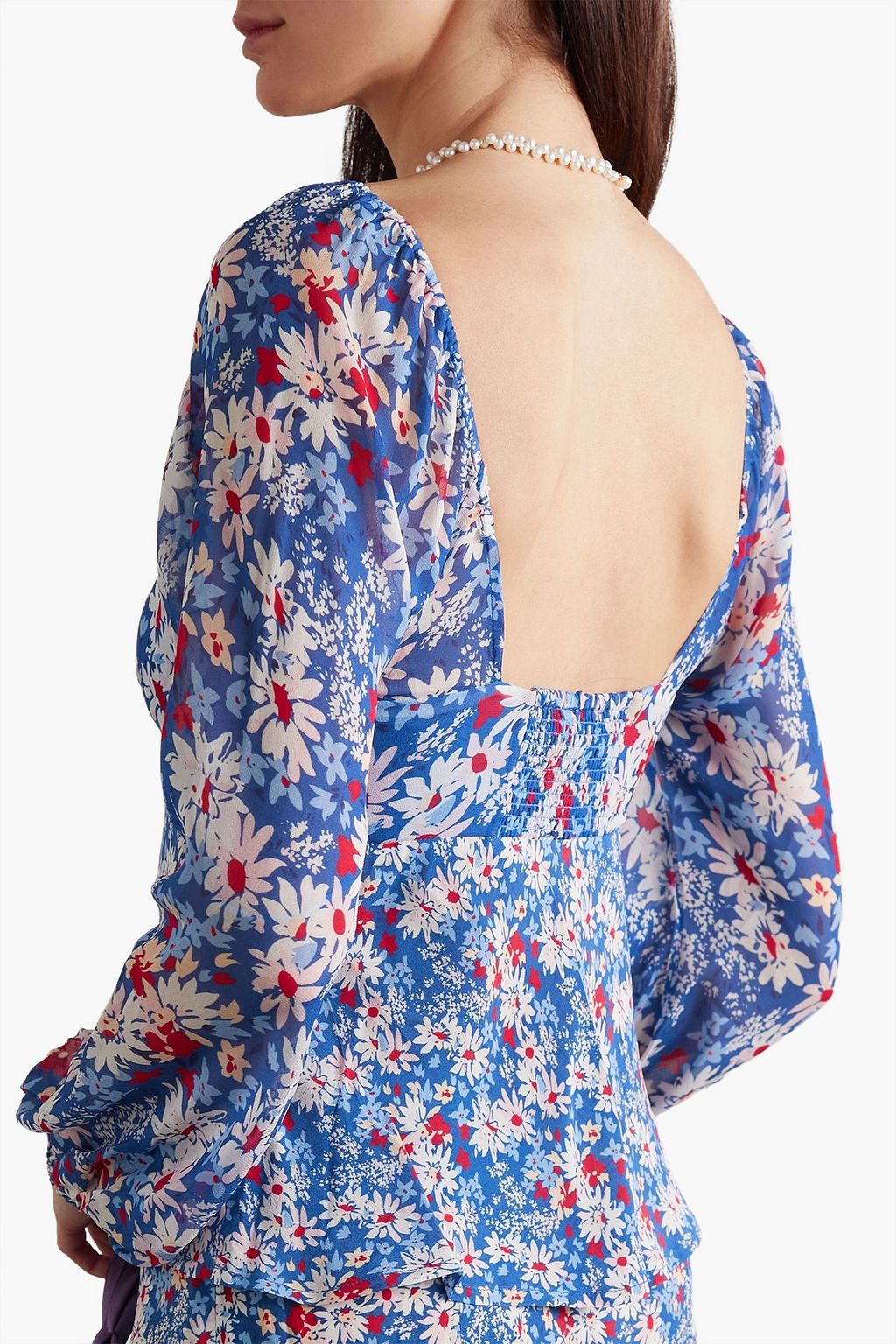 RIXO Bridgette floral-print georgette blouse