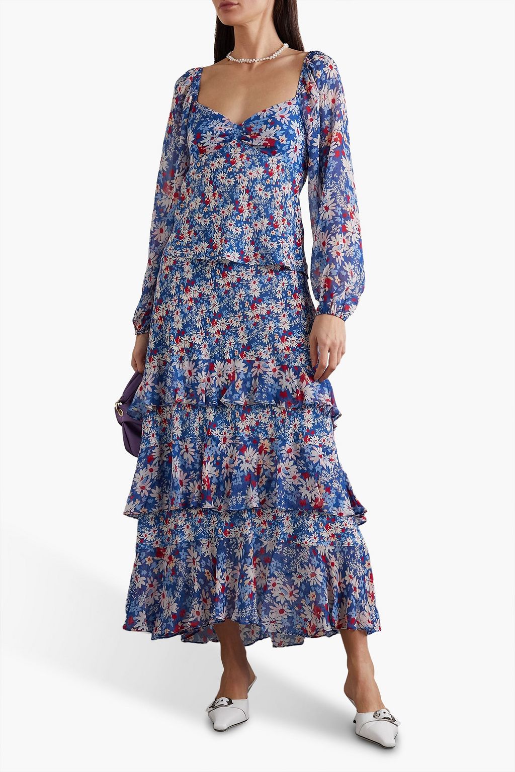 RIXO Bridgette floral-print georgette blouse
