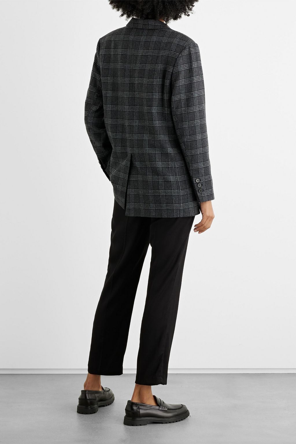 IRIS & INK Joey checked wool-blend blazer