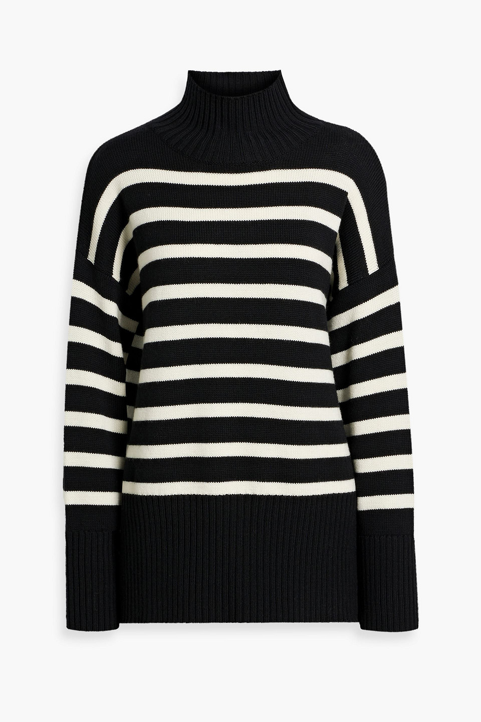 Sophie striped merino wool turtleneck sweater