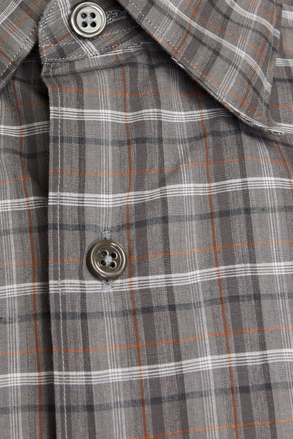 ZEGNA Checked cotton-poplin shirt