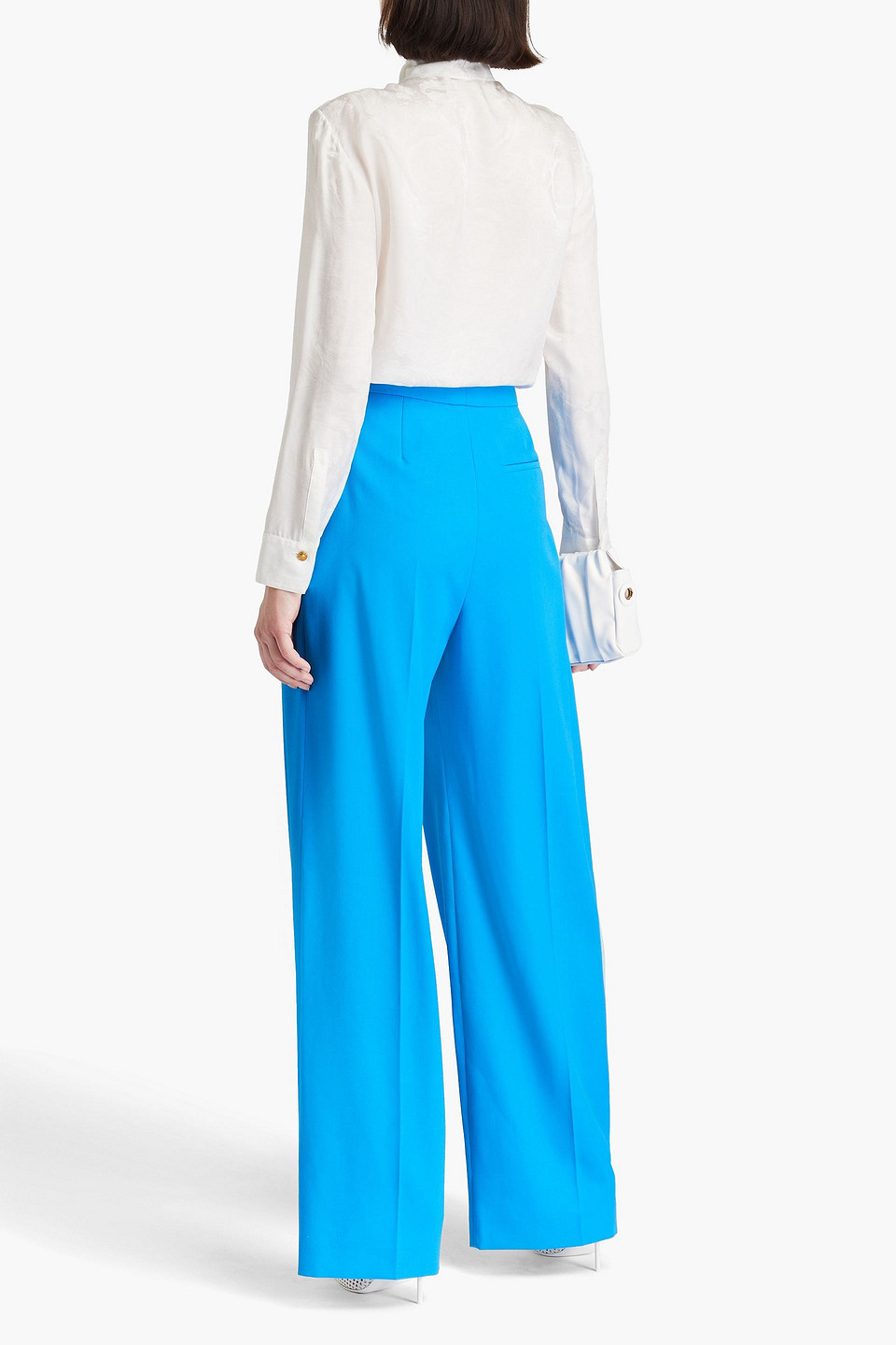 ALEXANDER MCQUEEN WOOL-CREPE WIDE-LEG PANTS