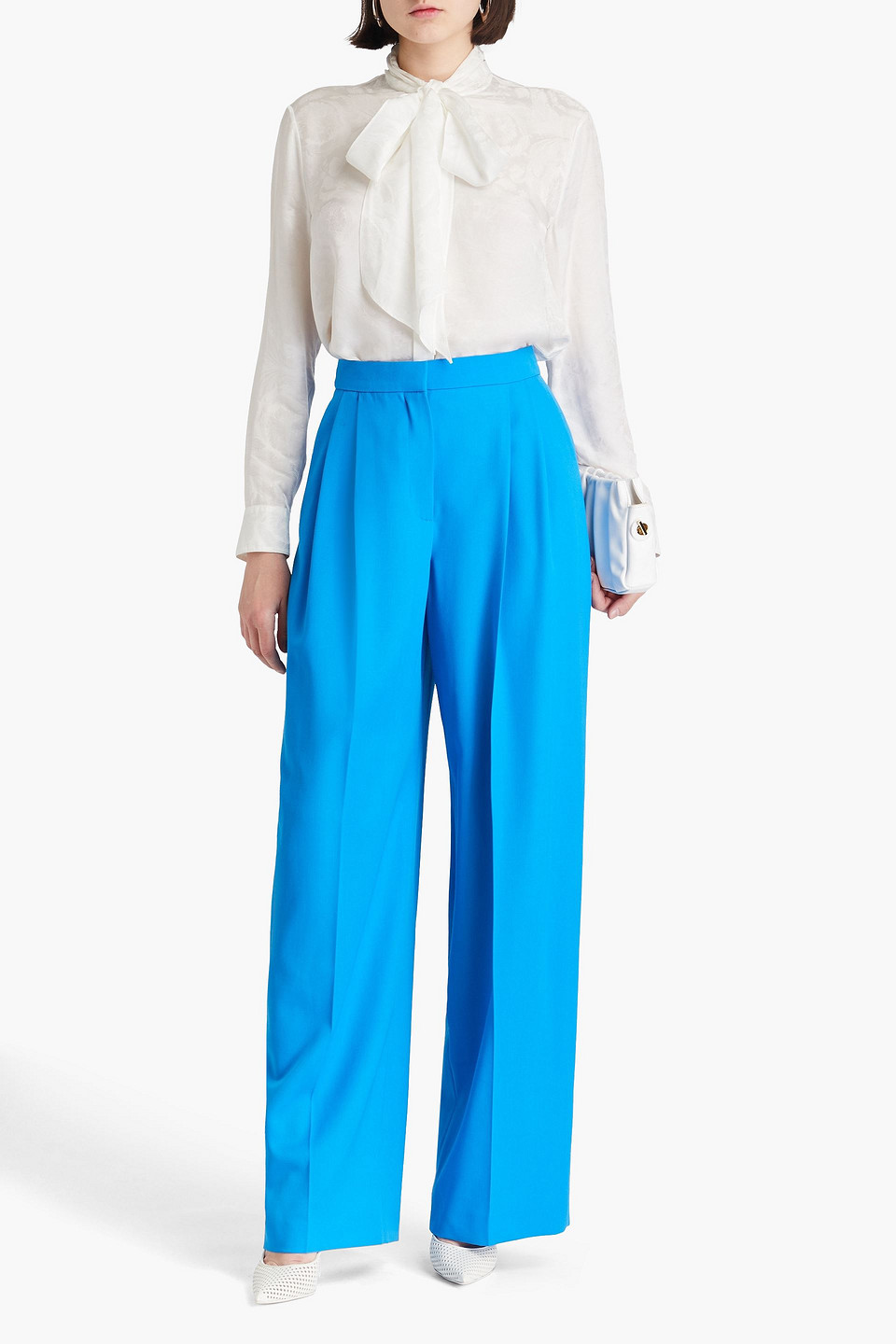 ALEXANDER MCQUEEN WOOL-CREPE WIDE-LEG PANTS