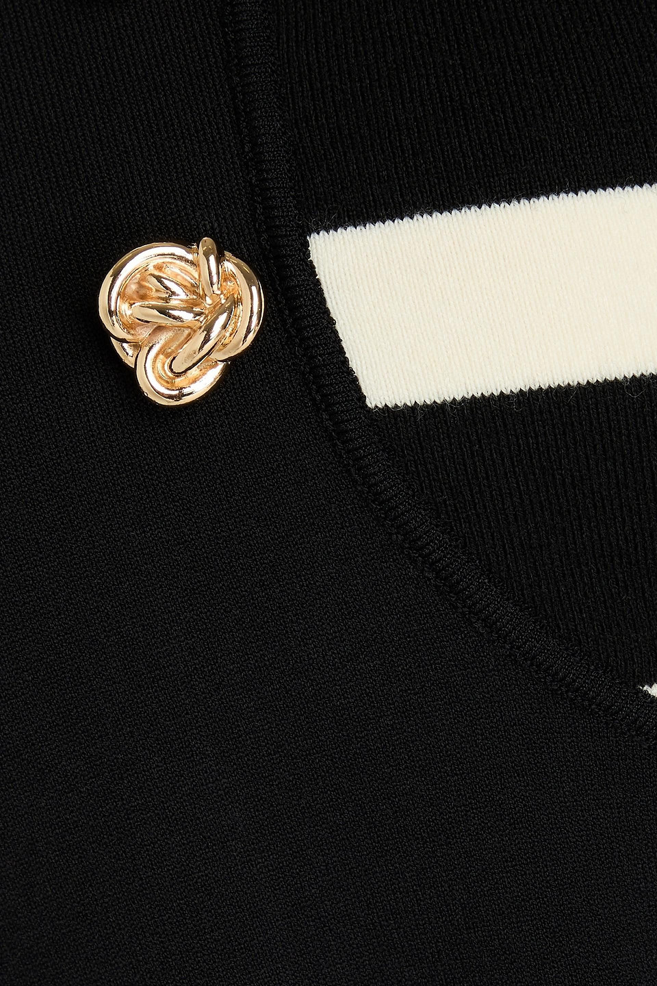 ALEXANDER MCQUEEN STRIPED WOOL-BLEND MIDI DRESS