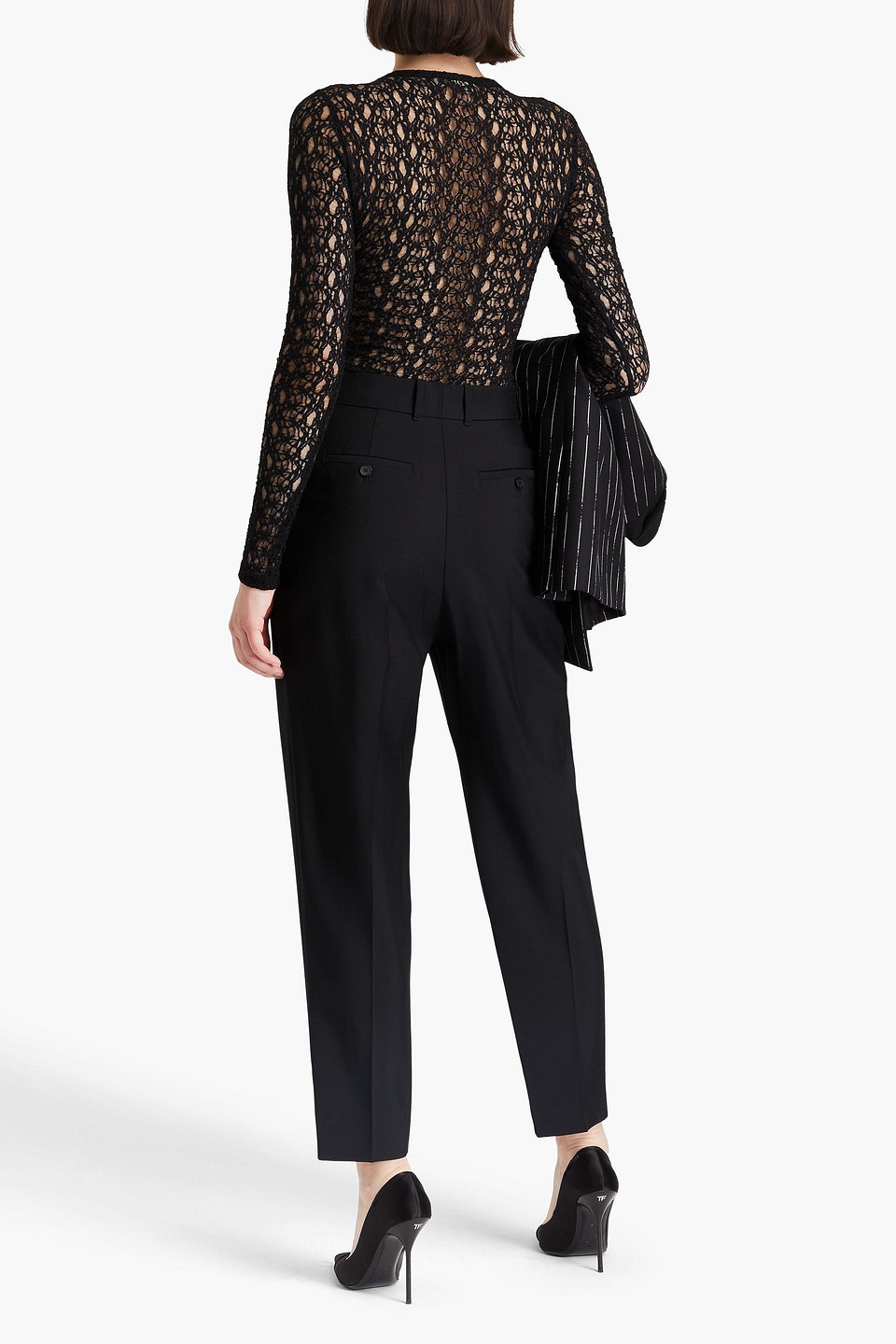 ALEXANDER MCQUEEN WOOL-CREPE TAPERED PANTS