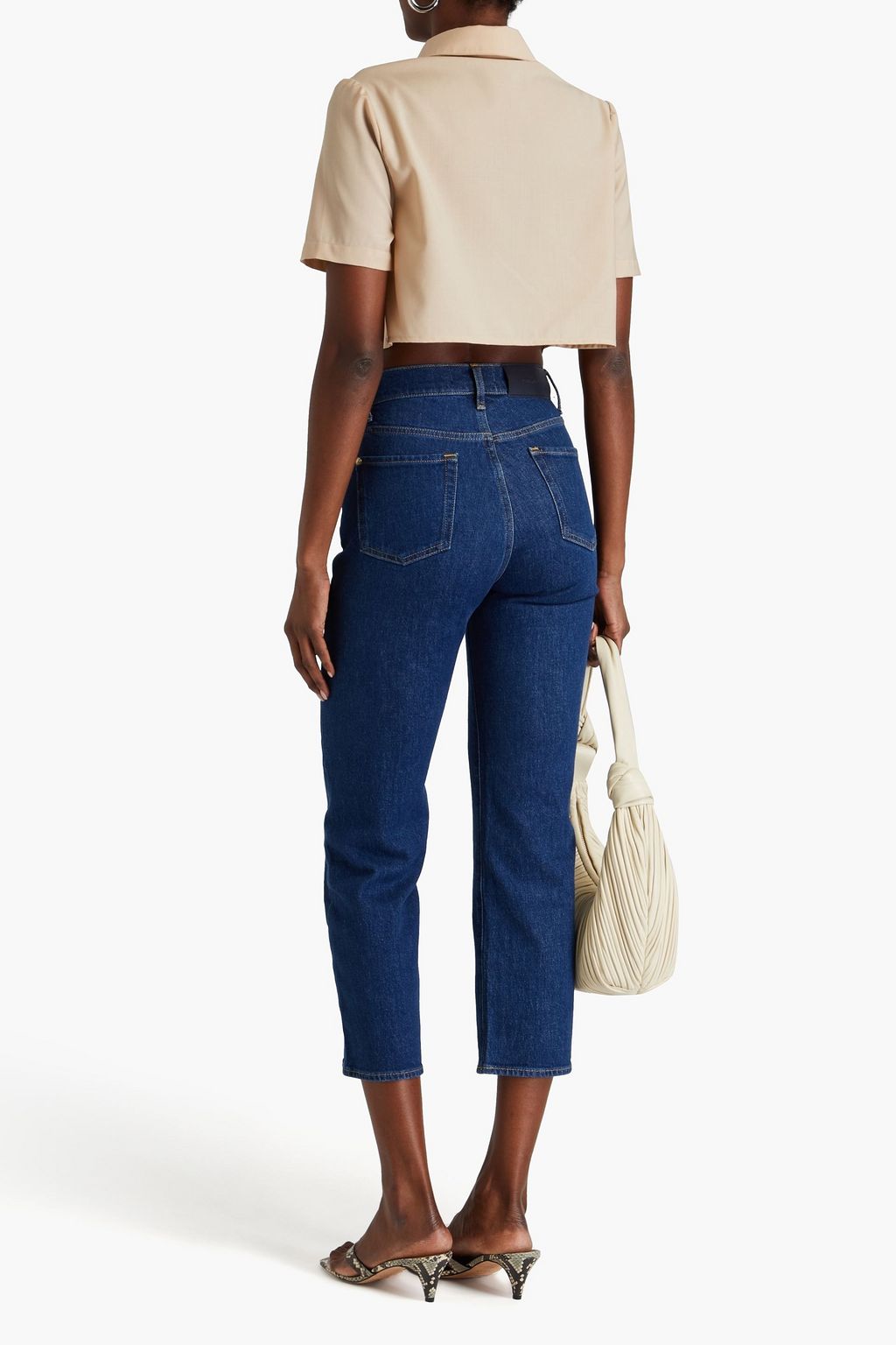 7 FOR ALL MANKIND جينز «لوغان ستوف بايب» قصير بأرجل مستقيمة وبخصر عالٍ