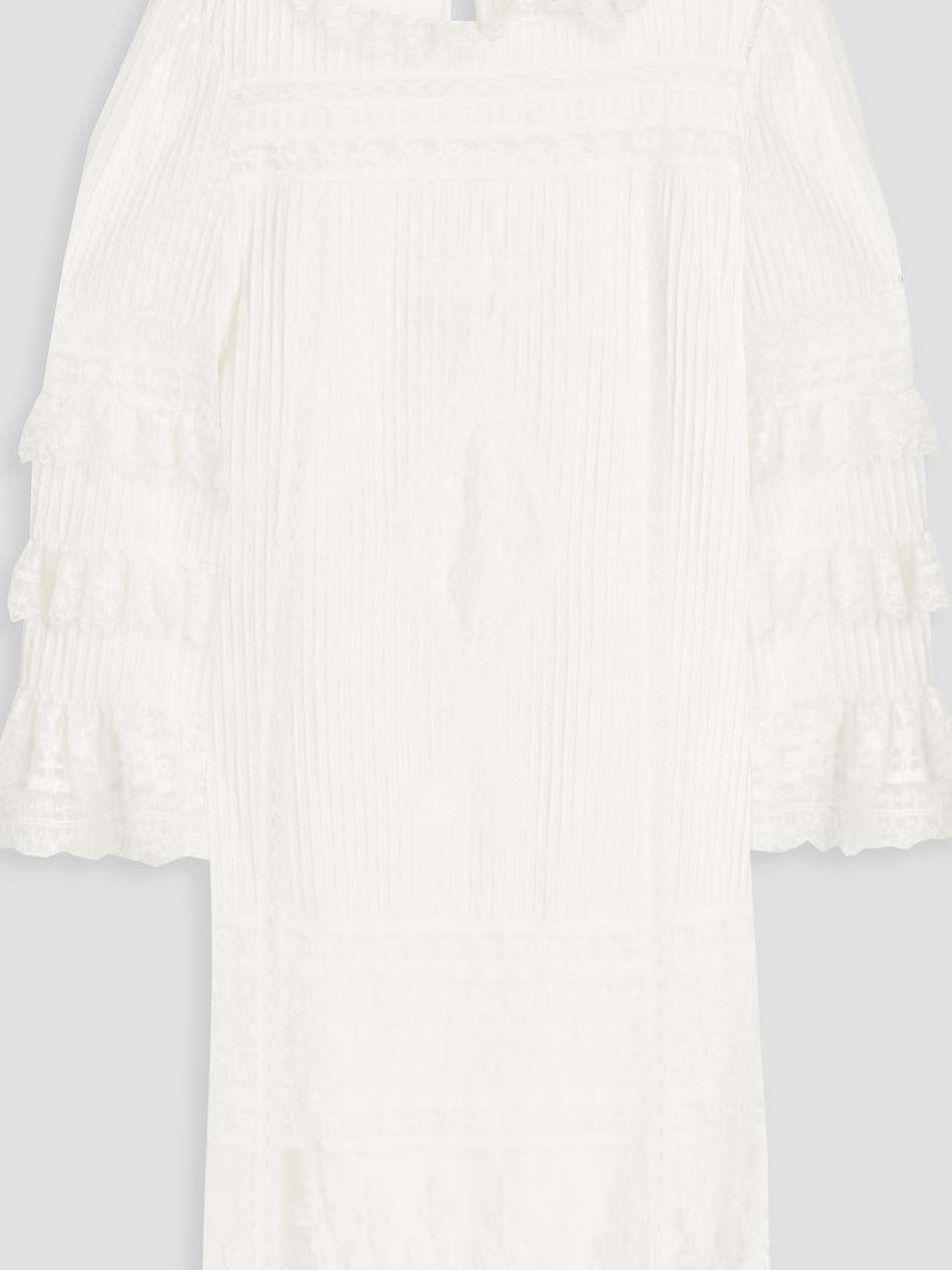 lea lace-trimmed ruffled cotton mini dress