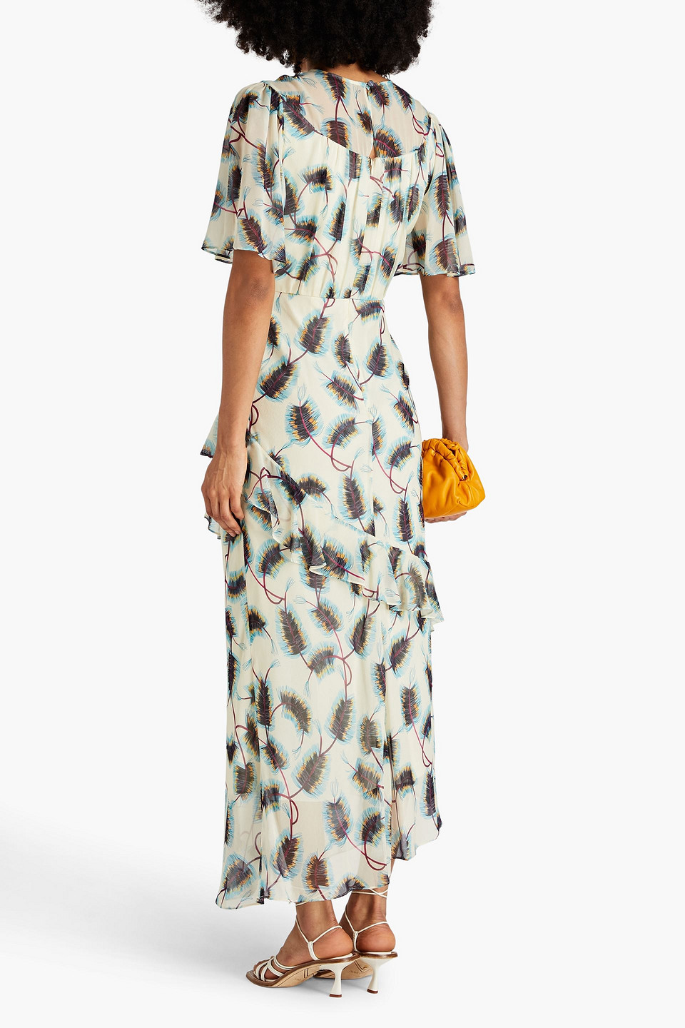 Saloni Vida ruffled printed silk-georgette maxi dress Smart Closet