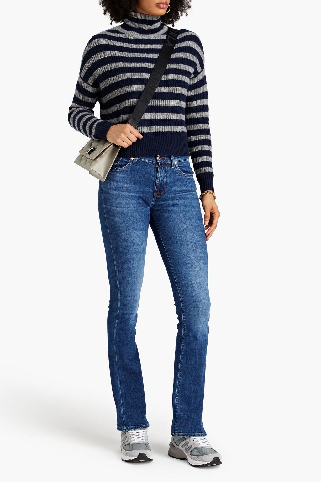 7 FOR ALL MANKIND Faded low-rise bootcut jeans