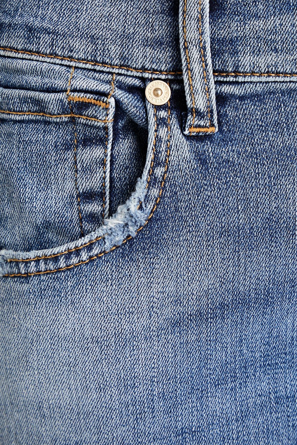 7 FOR ALL MANKIND جينز «موديرن» قصير بأرجل مستقيمة وبخصر عالٍ بتأثير معتق
