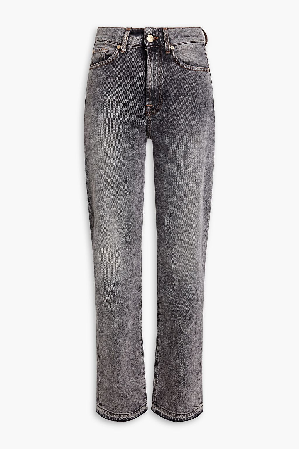 7 FOR ALL MANKIND ハイライズ ストレートレッグジーンズ 色あせ加工 