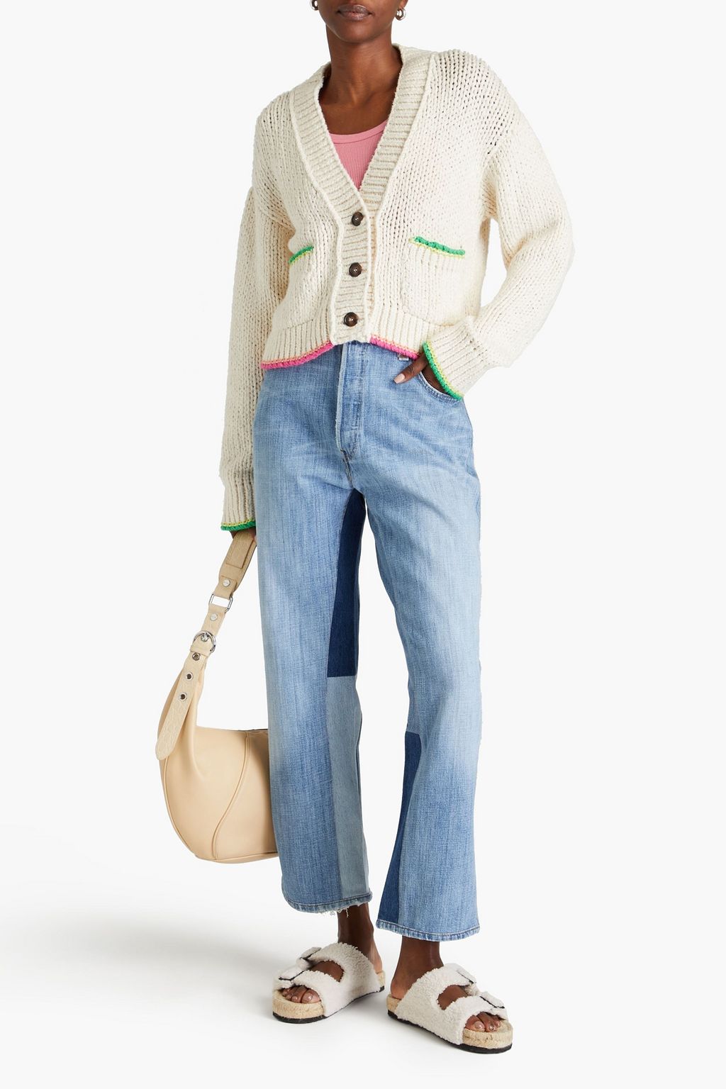 RE/DONE 90s embroidered cotton cardigan