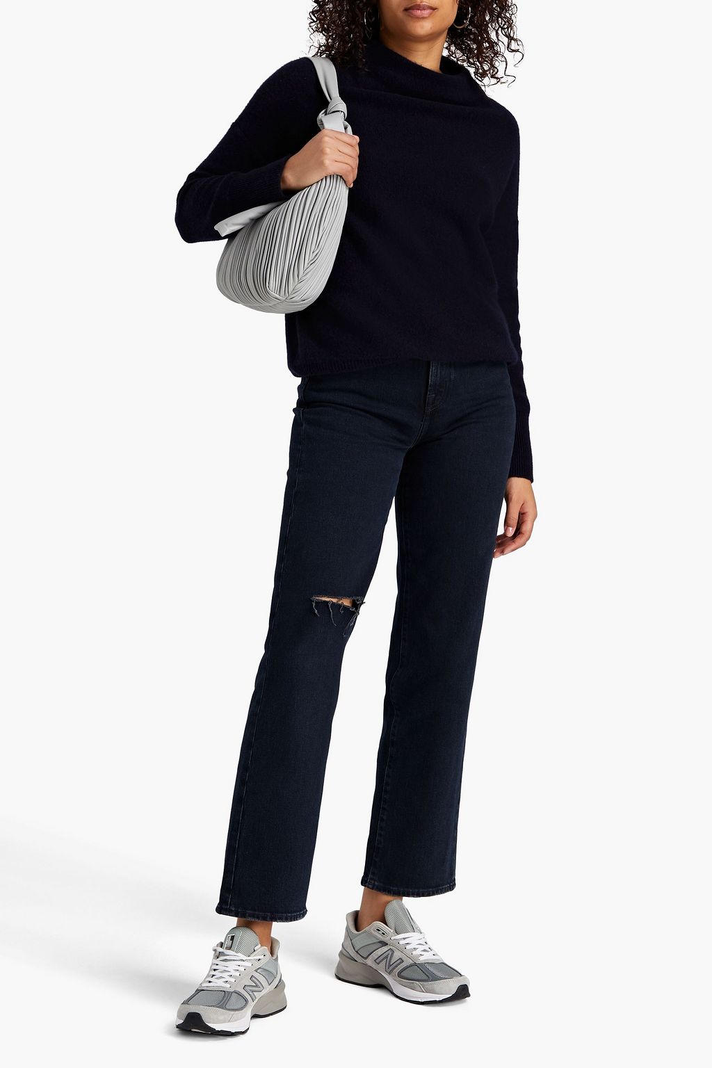 7 FOR ALL MANKIND جينز “لوجان ستوف بايب” بأرجل مستقيمة وخصر عالٍ بتأثير معتق