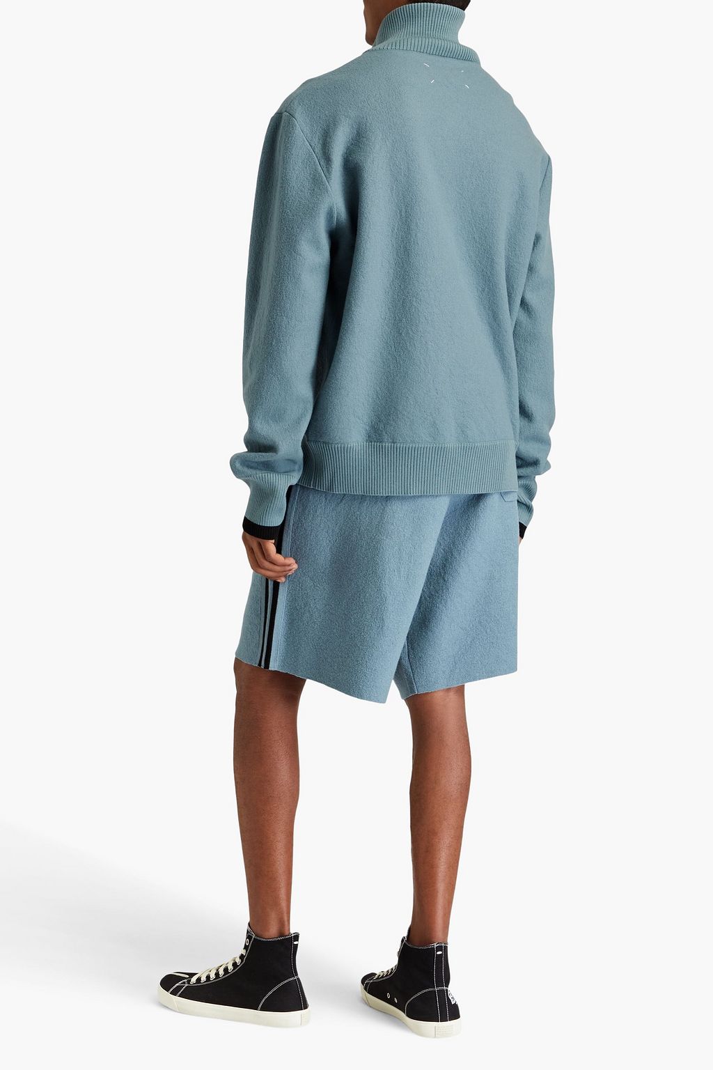MAISON MARGIELA شورت من الصوف بحبكة بوكليه