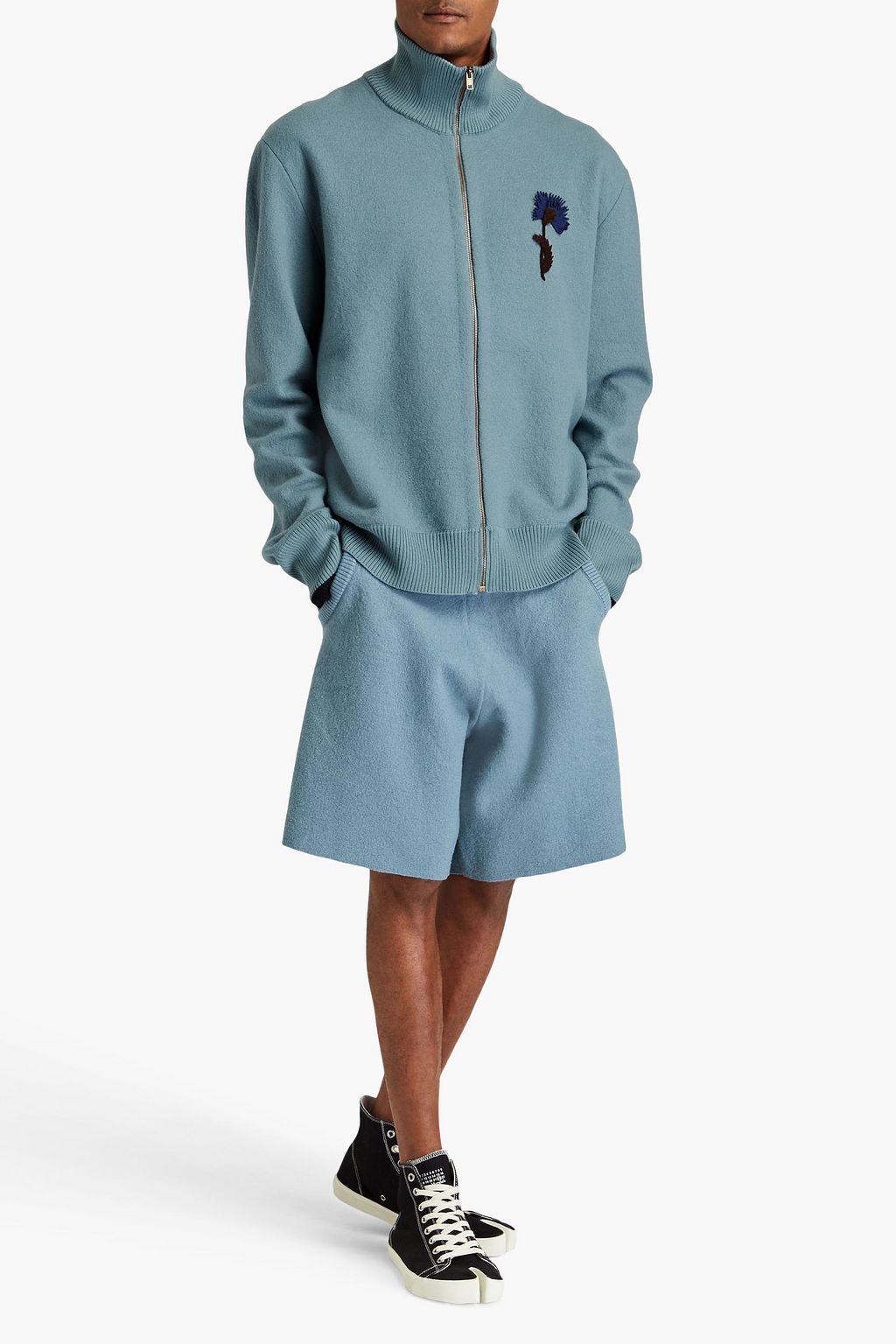MAISON MARGIELA شورت من الصوف بحبكة بوكليه