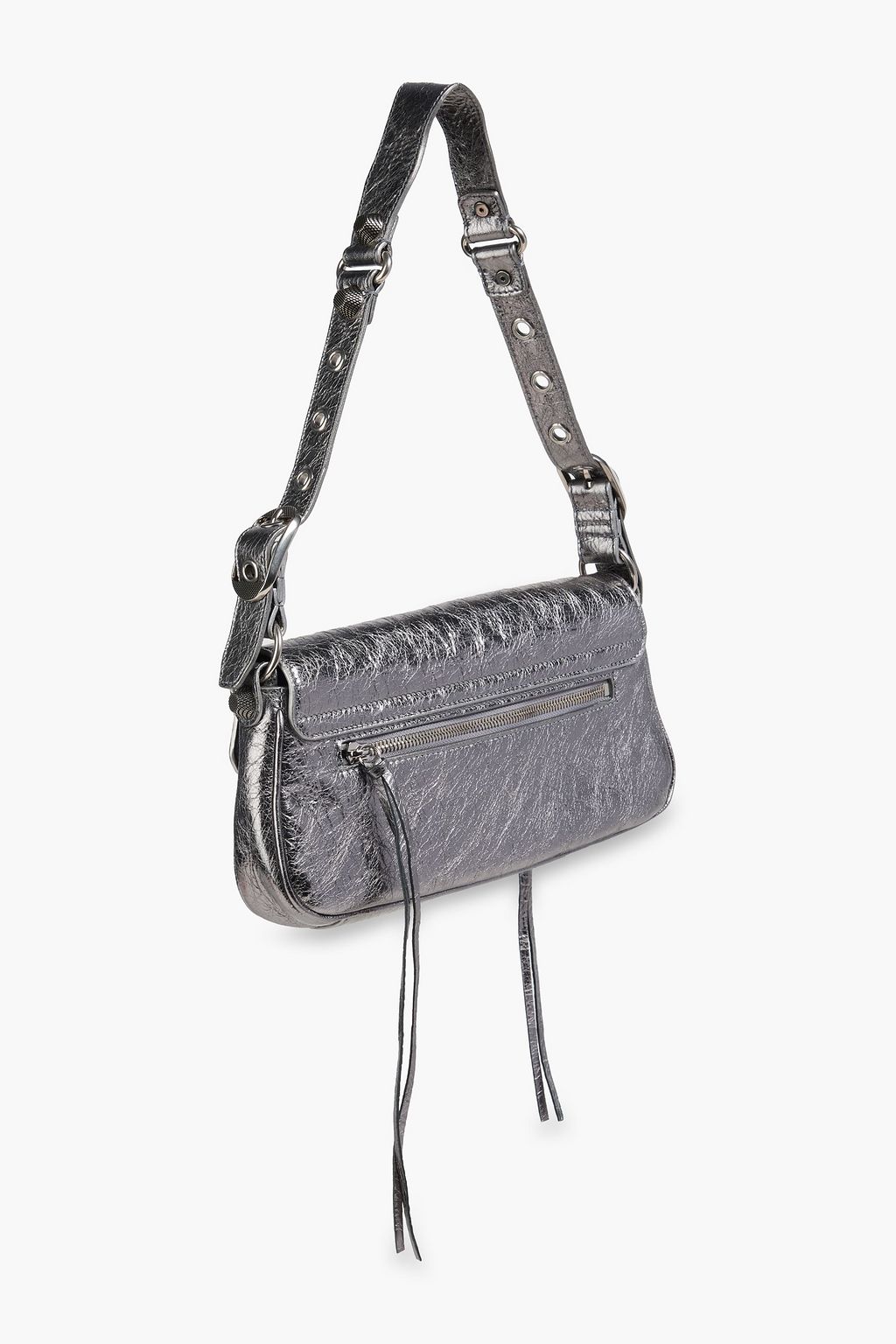 BALENCIAGA Schultertasche „Le Cagole“ aus Craquelé-Leder mit Metallic-Effekt